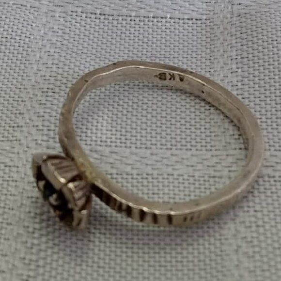 Kid's vintage silver birth ring size 3.75 MARCH - Picture 3 of 5